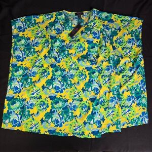 C Wonder Christian Siriano‎ Floral Kimono Cover up Green Yellow NWT 2X/3X